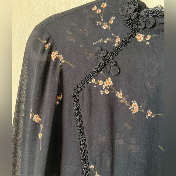 Reformation Mini Black Dress Wildflower Floral Print Size 4 - Picture 9 of 9